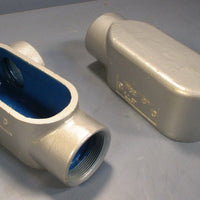 Lot of 2 Thomas & Betts 2" LL67 Form 7 Conduit Body Gray Iron w/ Zinc Plating
