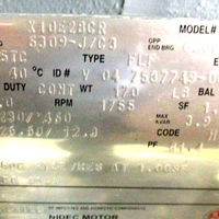 US Motors X10E2BCR 10 HP Motor 1755 RPM 215TC Frame 3 Phase 230/460 Volt