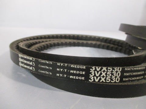 Lot of (2) CONTINENTAL HYT-Wedge Cogged V-Belt 3VX530