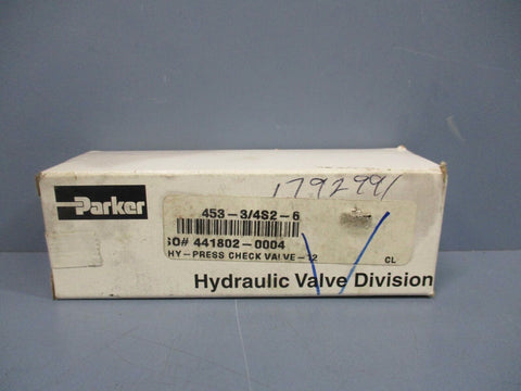 Parker 453-3/4S2-6 Hydraulic Check Valve 5000 PSI Factory Sealed