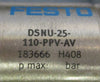 Festo SLE-25-110-KF-A-G-CV-CH Linear Drive 150092 10 bar Max DSNU-25-110-PPV-AV