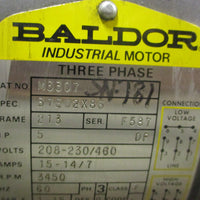 Baldor M3307 Industrial Motor 37E02X86 3PH 5HP 3450RPM 213 Fr 1-1/8" Shaft Dia