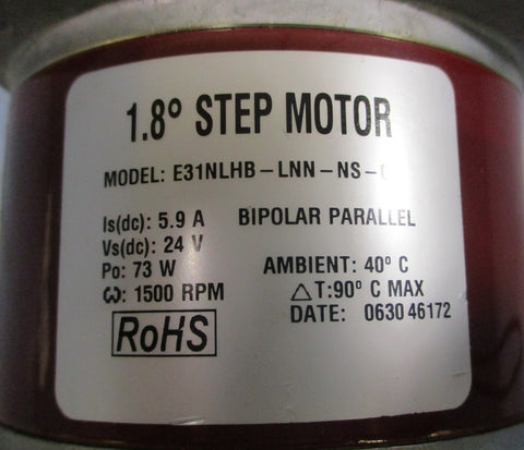 Pacific Scientific 1.8 degree Step Motor E31NLHB-LNN-NS-00