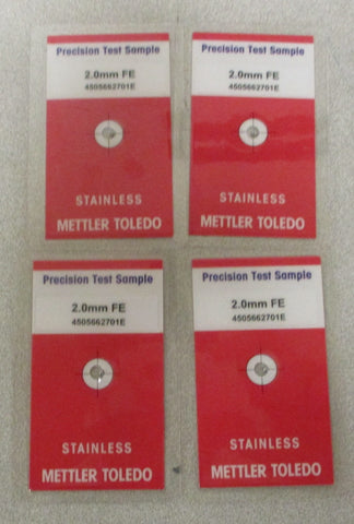 Mettler Toledo Precision Test Sample 2.0mm FE Stainless 4505662701E (Lotof 4)