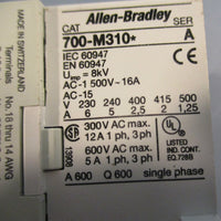 Allen Bradley 700M310A24S Miniature Control Relay Ser A Single Phase 600VAC Max