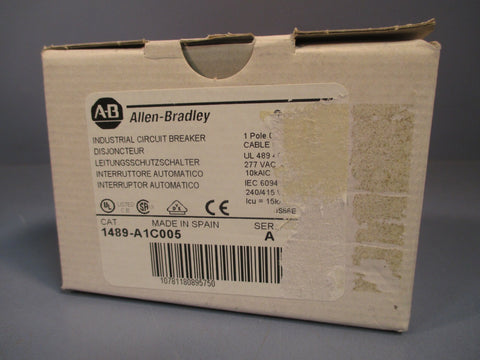 Allen Bradley Industrial Circuit Breaker Ser. A 1489A1C005