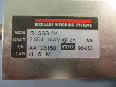 Rice Lake Weighing Systems RLSSB2K Load Cell 2.004 mV/V @ 2K lbs