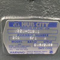 HubCity Worm Gearbox Model 261 Style A 5:1 Ratio 022061901