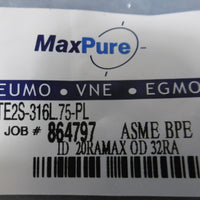 Maxpure 90° 3/4" Elbow p/n TE2S316L.75PL ( ID 20RAMAX OD 32RA )