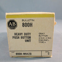 ALLEN BRADLEY 800H-WK42B SER.C HEAVY DUTY PUSHBUTTON (GRAY BUTTON)