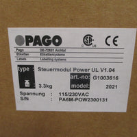 PAGO CONTROL MODULE POWER SUPPLY UL V1.04 115/230VAC G1003616