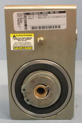 Tolomatic 02210400 Left Hand Slide Rite Gearbox 1:1 Ratio 3/4" x 3/4"