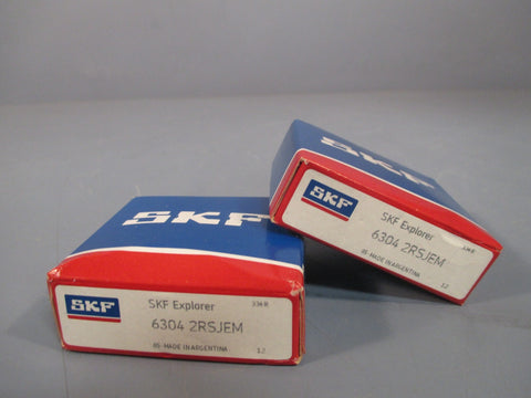 Lot of 2 SKF Radial/Deep Groove Ball Bearing 6304 2RSJEM