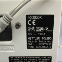 Mettler Toledo AX205 Delta Range Analytical Balance Scale 81g/220g