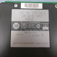 Allen Bradley 1771IAD Ser B Input Module P/N 9106 D 120 Vac