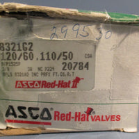 Asco 8321G2 Red Hat Solenoid Valve 3/8" Pipe, 110/120V .6 Watts, 50/60 Hz