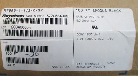 Raychem RT55511/20SP 80+ Ft Crosslinked Fluoropolymer Heat Shrink Tube New