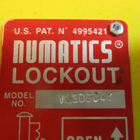 Numatics VL30G04Y Lockout Valve 150PSIG Used