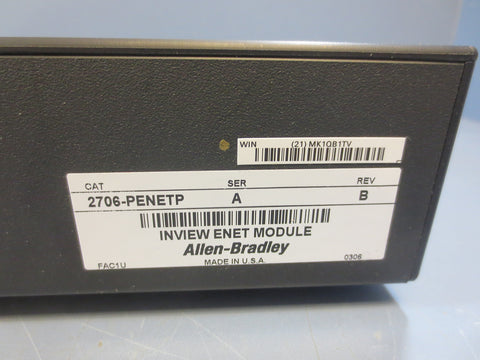 Allen Bradley Inview Enet Module 2706PENETP Ser A Rev B