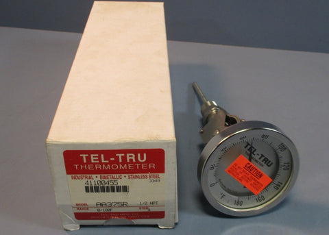 Tel-Tru AA375R Thermometer 1/2" NPT, 0/180°F, Stem 4" NIB