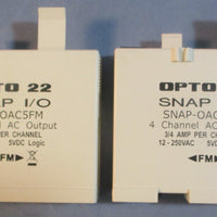 Opto 22 Snap I/O SNAPOAC5FM 4 Channel AC Output Module 12250VAC 5VDC Lot of 2