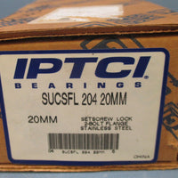 IPTCI SUCSFL 204 20MM 2 Bolt Flange Bearing 20mm Bore Setscrew Lock NIB