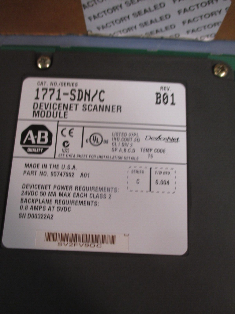 ALLEN-BRADLEY PLC-5 DeviceNet Scanner SERIES C. 1771-SDN | eTech Surplus