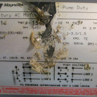 Magnetek H516 Century 815936302 AC Motor 1HP 3PH 5/8" Shaft Dia 7/16" Thd Dia
