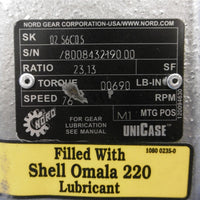New Nord Unicase 02 56C05 23.13:1 690LB-In TQ 76RPM 3/4" Shaft