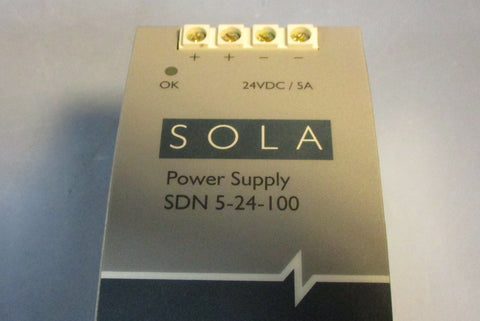 Sola SDN 5-24-100 Power Supply 115/230 VAC 2.6/1.4A Used