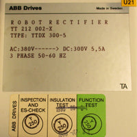 ABB Drives YTDX 3005 Robot Rectifier AC 380V DC 300V 5 5A 3 Phase