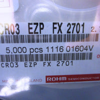 Rohm MCR03EZPFX2701 SM Thick Film Resistors, 0603, 2.7K ohms, 1% T, 5611 pcs