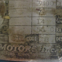 US Electrical Motors E879176 Severe Duty Motor 3PH 3600RPM 5HP Tapered Shaft