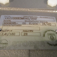 STOBER GEARBOX INPUT HP Kw 2.41/1.80 K102VG0083MR140/050F