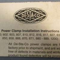 Destaco Model 803 Pneumatic Toggle Clamp 600lb Holding Capacity