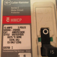 Cutler Hammer HMCP015E0C 6601C87G05 Ser C Motor Circuit Protector Breaker 15A