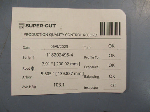 Super Cut 66260122152 Grinding Wheel 3.5MM Glass 7600 RPM 51/2" 8" OD