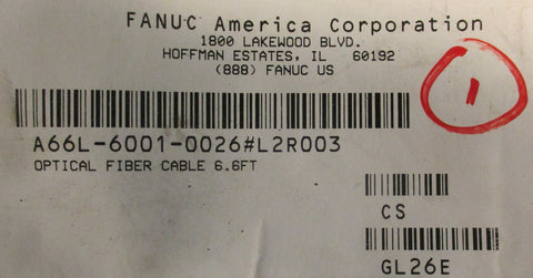 Fanuc Optical Fiber Cable 6.6FT (2m) Long A66L-6001-0026#L2R003