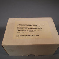 GEMU EPDM PNEUMATIC SANITARY DIAPHRAGM VALVE 3/8" 2037858 PN16 316L