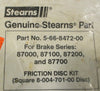 Genuine Stearns Parts 5-66-8472-00 Brake Friction Disc 8-004-701-00