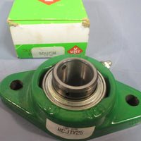 INA FLANGE BLOCK BEARING 2BOLT 25MM CAST IRON HOUSING SET SCREW RCJTY25