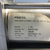 FESTO Pneumatic Compact Cylinder 100 MM BORE, 50 MM CRDNG10050PPVAS6 185298