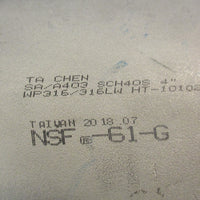 Ta Chen SA/A403 Tee Butt Weld 4" NSF61G WP326/316LW 1010252