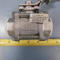 AT Controls 1" 55TH0100XXX 3 Piece Air Operated Manual Ball Valve