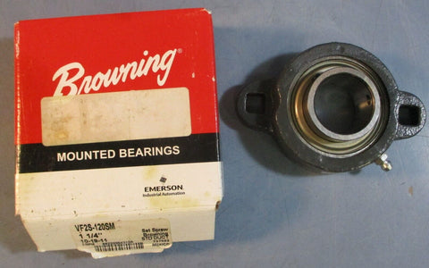 Browning VF2S-120SM 2-Bolt Flange Mount Bearing 1-1/4" Bore Set Screw Locking