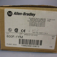 ALLEN BRADLEY 800F1YM,  SERIES A PLASTIC ENCLOSURE 1 HOLE 22MM YELLOW IP66