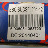 EBC SUCSFL20412 2Bolt Flange Bearing 3/4" Bore Set Screw Lock SUCSFL 204 12