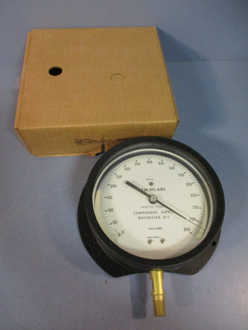 WEKSLER INSTRUMENTS 6" MM HG ABS. Pressure Gauge 0800 1/4 NPT GT4213