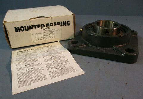 Hub City Mounted Bearing 4 Bolt Flange Bearing YAT 209-11, 1.68" Bore