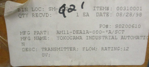 Yokogawa AM11DEA1A000*A Magnetic Flow Converter 80264VAC 4763HZ 3/4" Bore